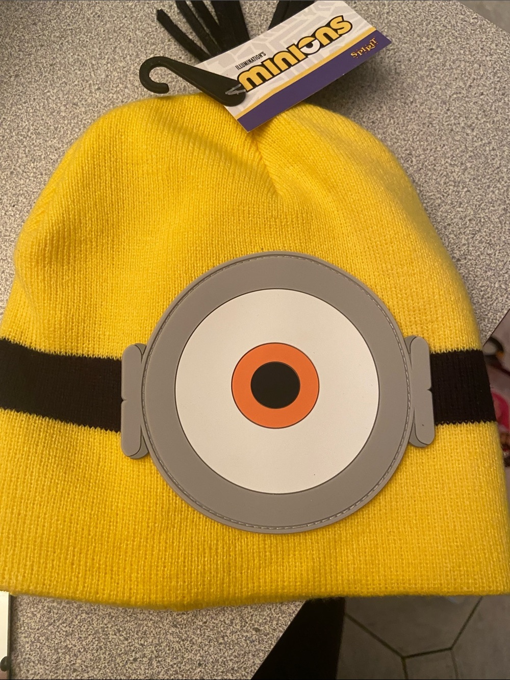 Yellow Knit Beanie Hat with Goggle Patch - Picture 2 of 3